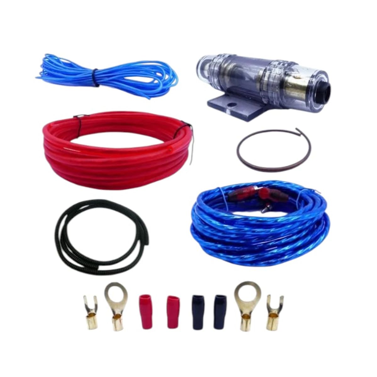 GENERICO - kit cables para amplificador deezer 2.000w 66 gauge alta calidad blister