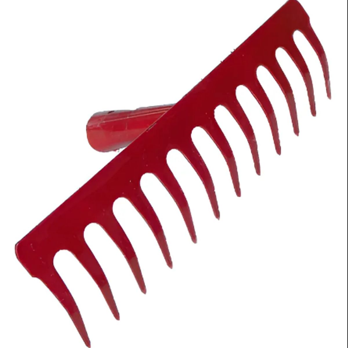GENERICO - Rastrillo Metálico Recto 30cm 12 Dientes Para Jardinería Color Rojo