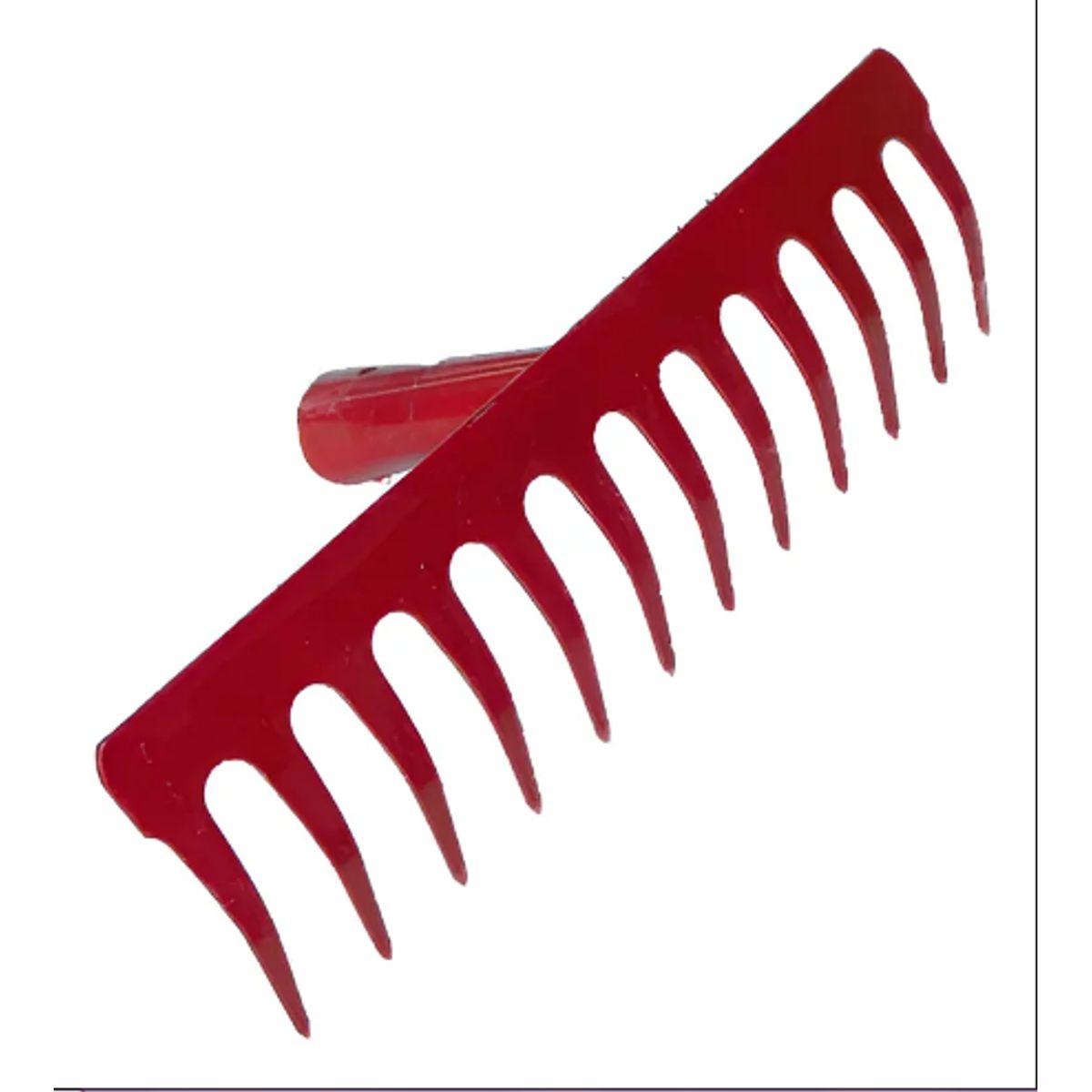 GENERICO - Rastrillo Metálico Recto 30cm 12 Dientes Para Jardinería Color Rojo