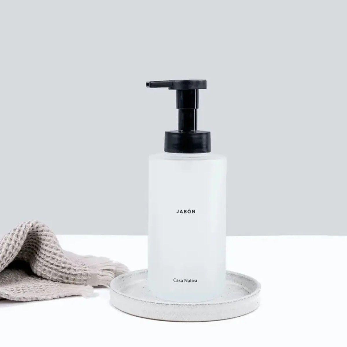GENERICO - Dispensador de Jabon Espuma Vidrio Opaco 350ml BELUG
