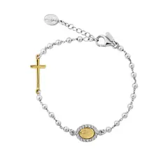 MERY SATT - Pulsera Rosario Con Cruz Y Virgen