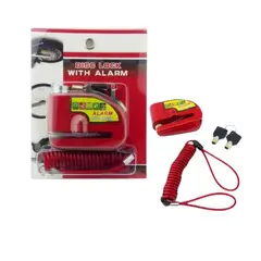 GENERICO - CANDADO PARA FRENOS DISCO CON ALARMA CON PIOLA RECORDATORIA SEGURIDAD BLISTER
