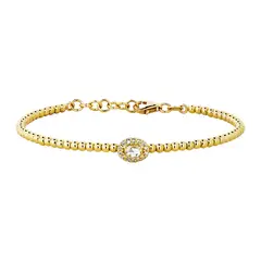 MERY SATT - Pulsera Bolitas Oro Amarillo 18 K Y Brillantes De 26 Pts