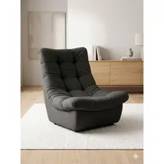 GENERICO - Sofa Curvo Descanso gris oscuro lino