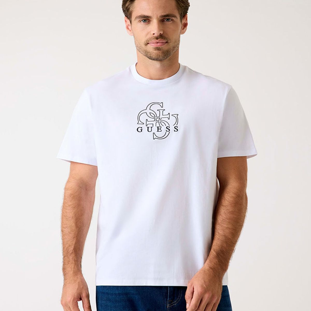 GUESS - Polera Ss Bsc Basic Quattro G Tee Blanco