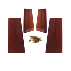 BLOCCARE - Kit 4 Patas Universales Para Cama Europea - Chcoloate 19.5 cm