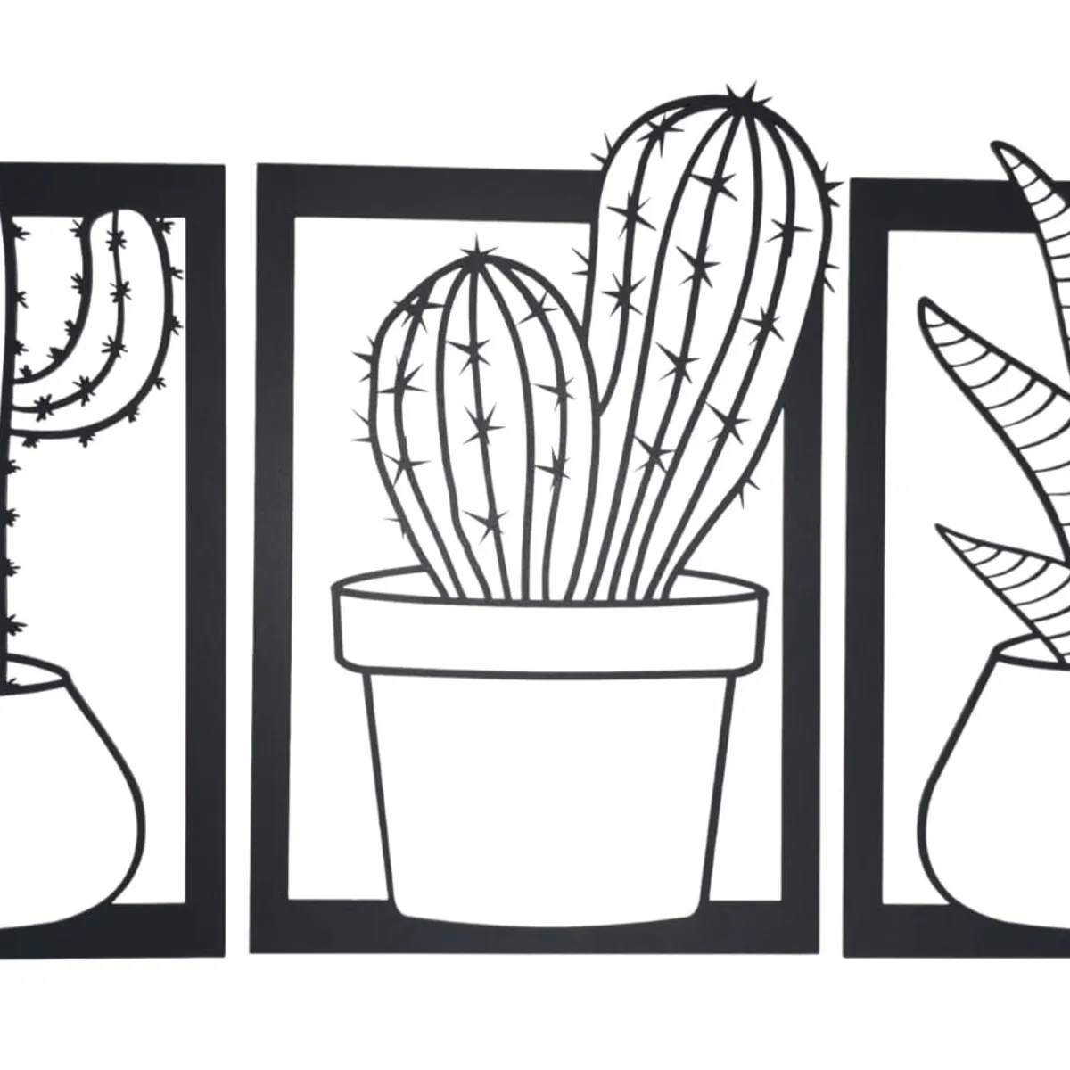 GENERICO - CUADRO TRIPTICO DE PLANTAS SUCULENTAS