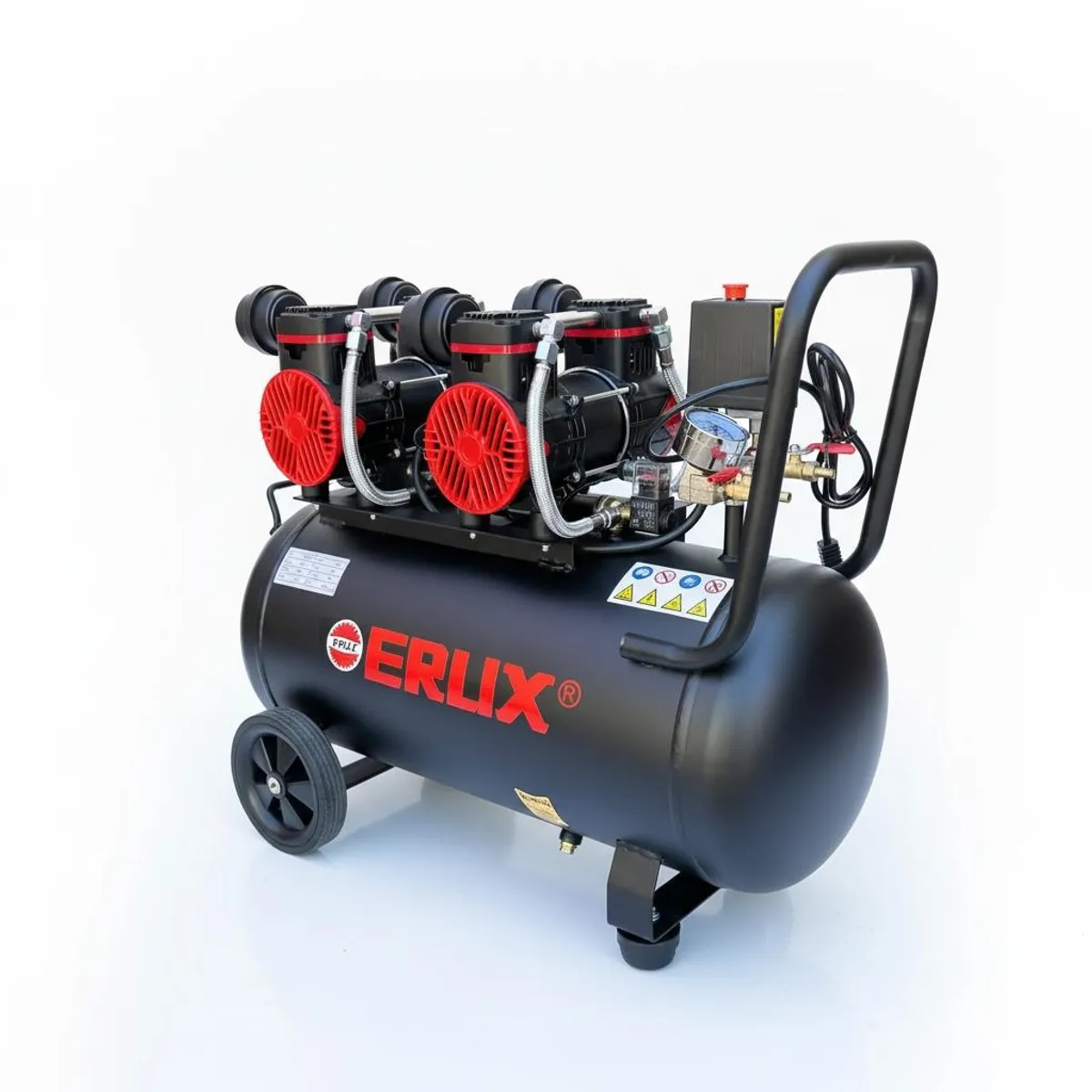 ERUX - Compresor De Aire/oil Free 50l 1200w Doble Motor 8 Bar 220v