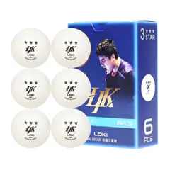 LOKI - Set 6 Pelotas Tenis de Mesa ITTF Oficial 3 Estrellas 40+ ABS Liang Jiangkun