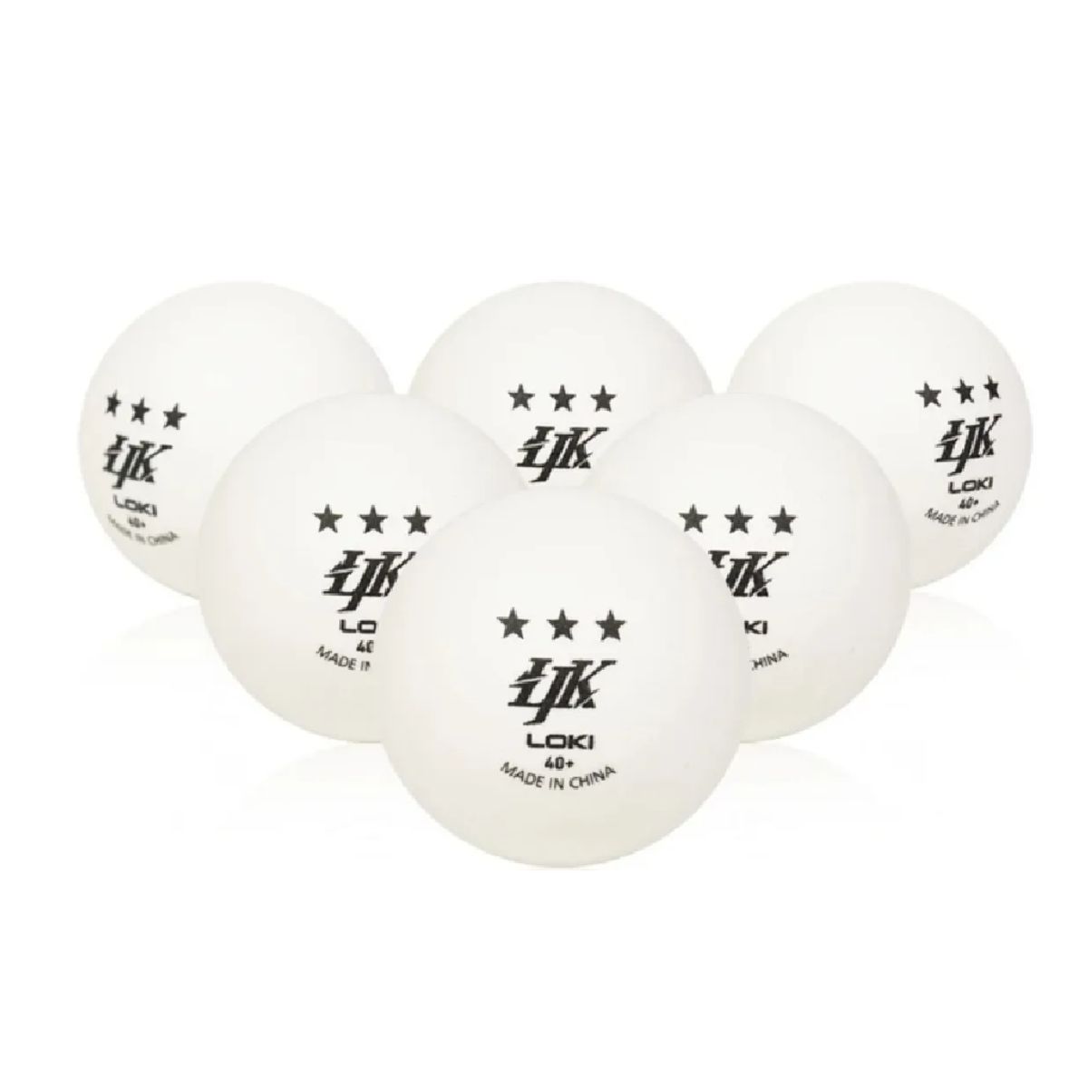 LOKI - Loki Set 6 Pelotas Tenis de Mesa ITTF Oficial 3 Estrellas 40+ ABS Liang Jiangkun