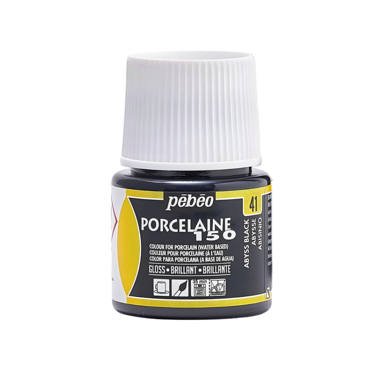 PEBEO - Pintura Porcelana Loza Pebeo Porcelaine 150 Negro Abisinio 45ml