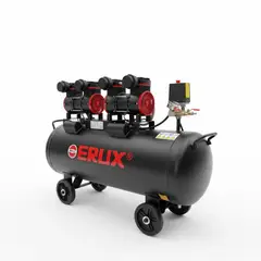 ERUX - Compresor De Aire 100l Oil Free 1600w Doble Motor 8 Bar
