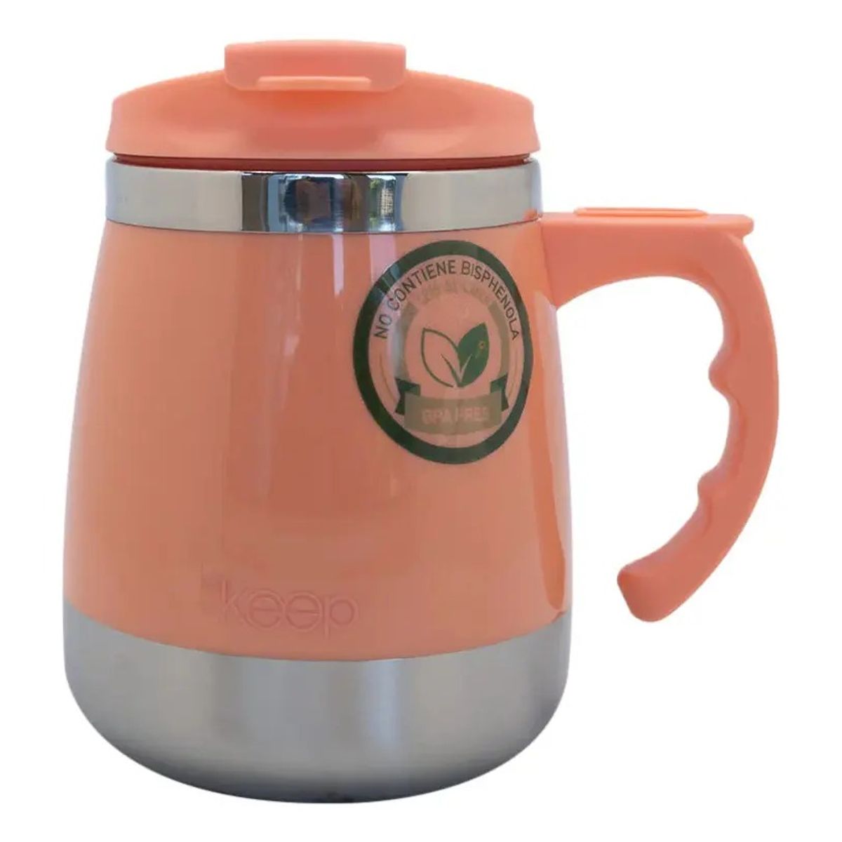 KEEP - Taza Térmica Keep Taza Acero Inoxidable Taza Termo 400 Ml salmon
