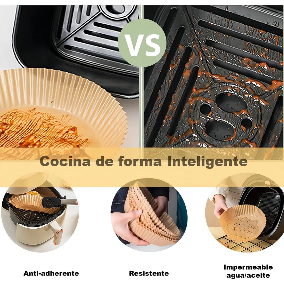 GENERICO - Forros Desechables Molde Papel Antiadherente Freidora Aire