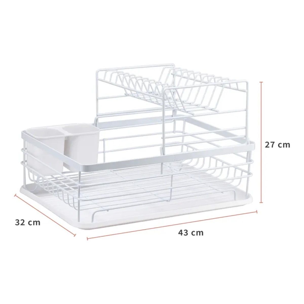 GENERICO - Secaplatos Escurridor 2 Niveles Acero Inox Blanco BELUG