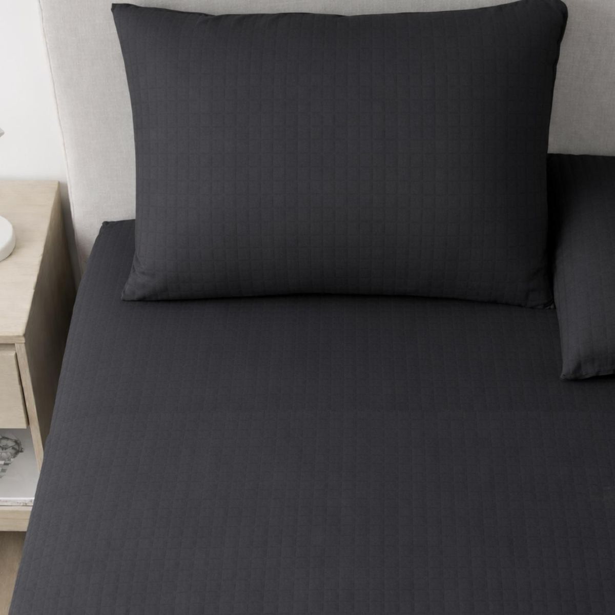 CASATUA - Sabanas 1.5 Plazas Hotel Casatua Textura Ultra Suave + Funda - Negro - 1,5 Plazas