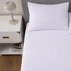 CASATUA - Sabanas 1.5 Plazas Hotel Textura Ultra Suave + Funda - Blanco - 1,5 Plazas