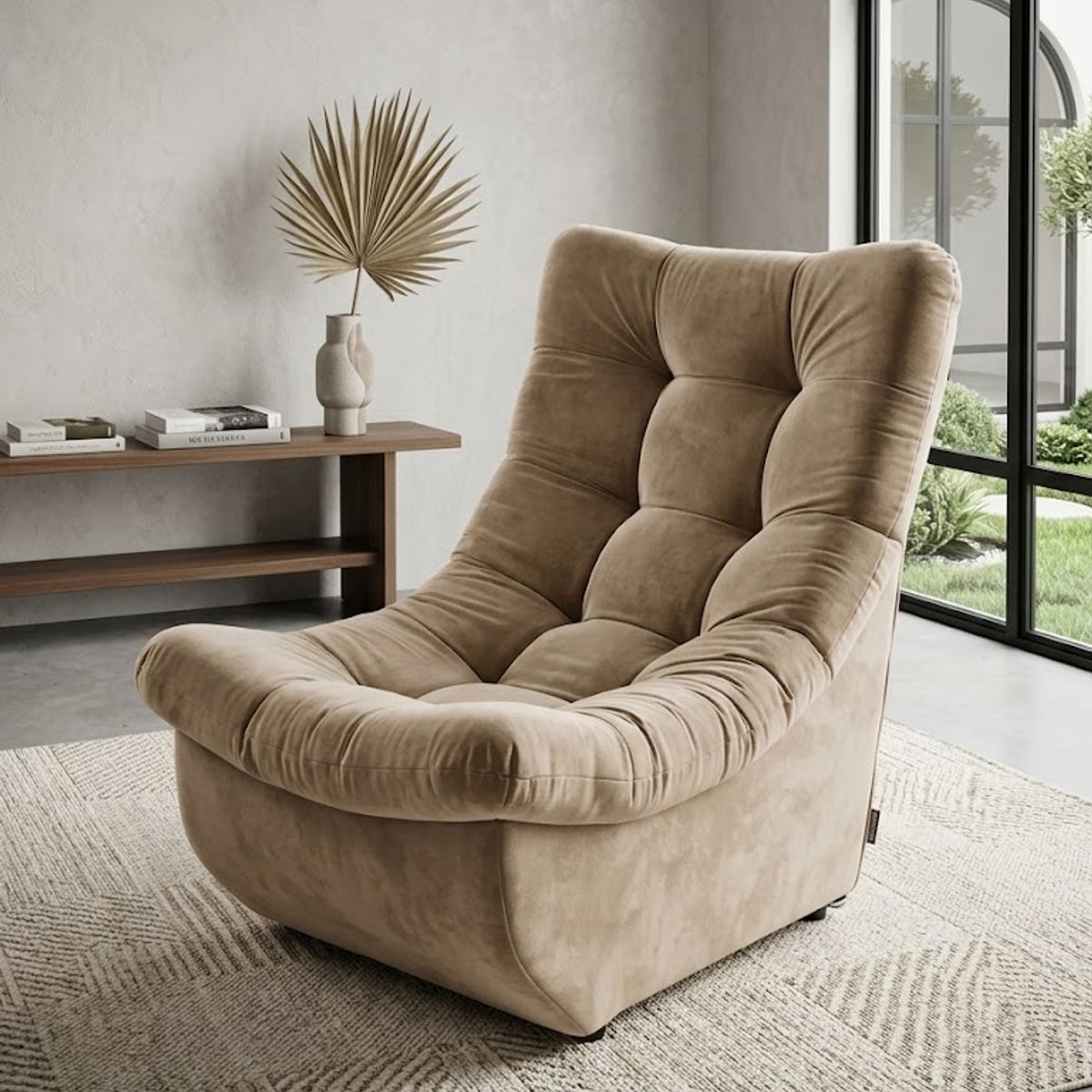 GENERICO - Sofa Curvo Descanso beis felpa