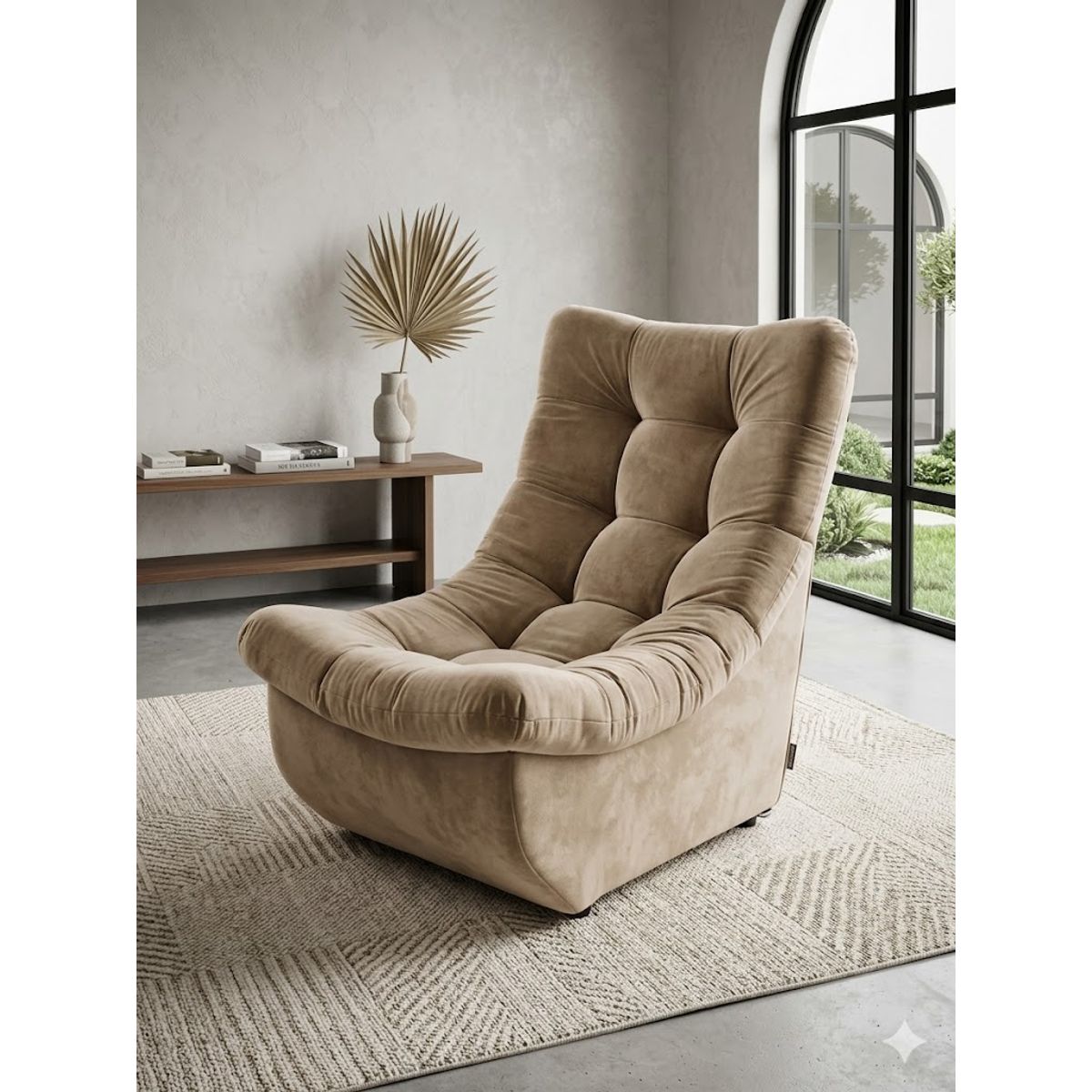 GENERICO - Sofa Curvo Descanso beis felpa