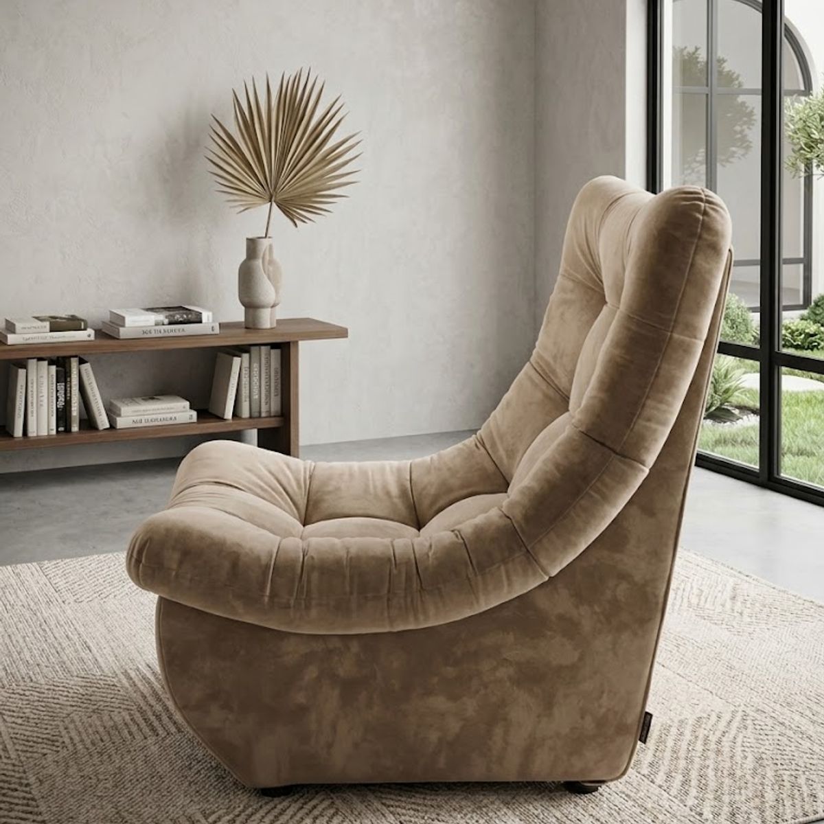 GENERICO - Sofa Curvo Descanso beis felpa