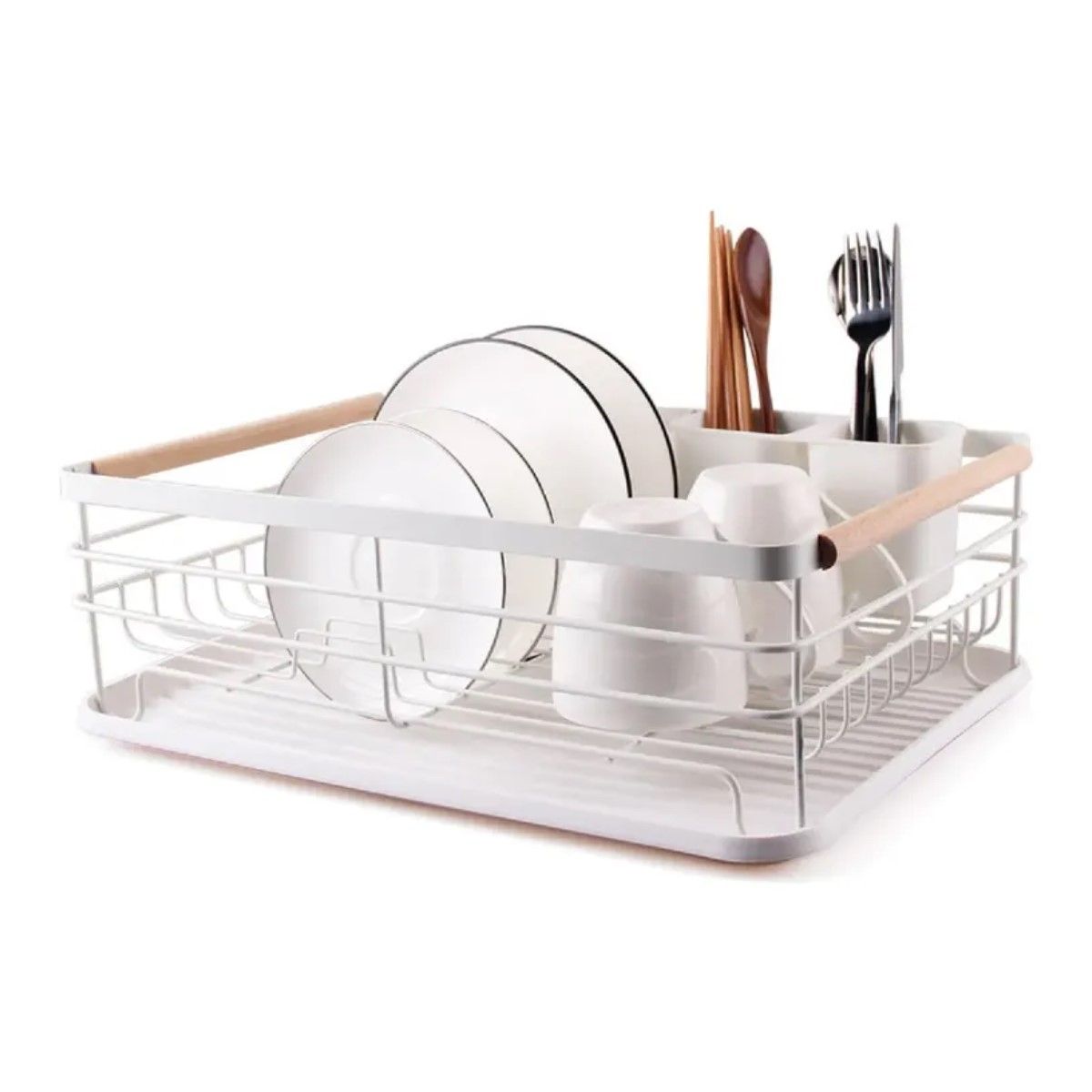 GENERICO - Secaplatos Escurridor 1 Nivel Acero Inox Blanco  Blanco BELUG