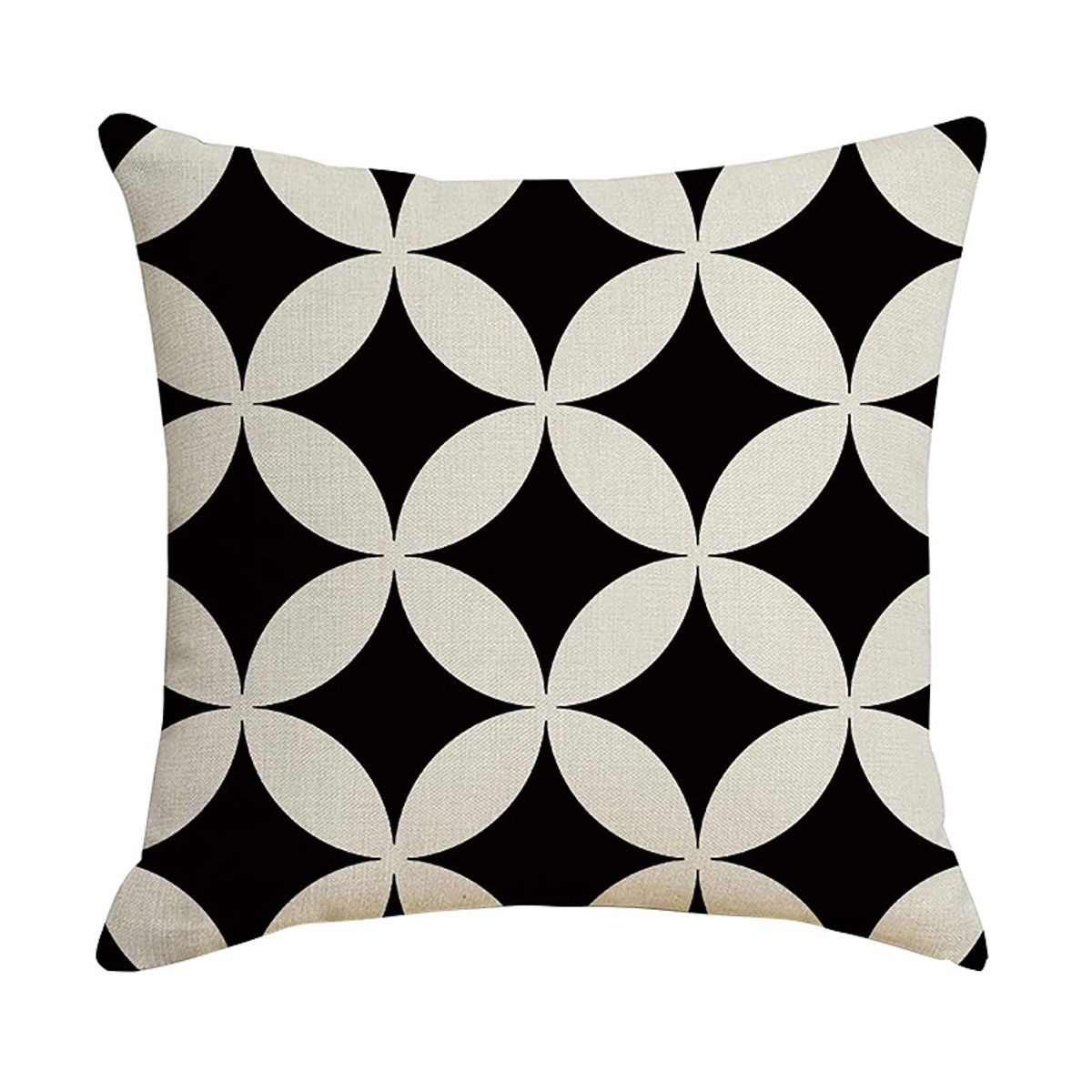 GENERICO - Cojines cuadrados de terciopelo modelos abstracto en color blancon con negro
