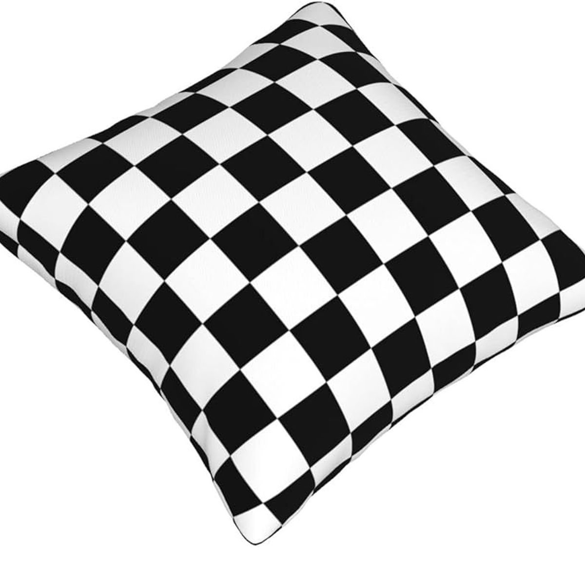 GENERICO - Cojines cuadrados de terciopelo modelos abstracto en color blancon con negro