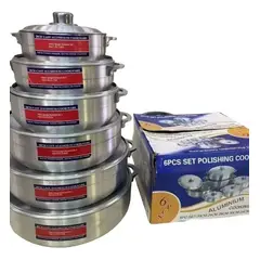 GENERICO - Set Juego De 6 Ollas Calderos Arroceras Aluminio