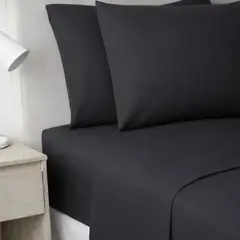 CASATUA - Sabanas 2 Plazas Hotel Textura Ultra Suave + Fundas - Negro - 2 Plazas