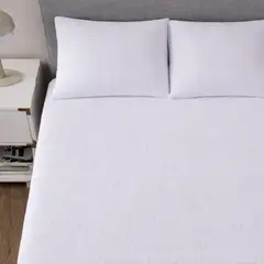 CASATUA - Sabanas 2 Plazas Hotel Textura Ultra Suave + Fundas - Blanco - 2 Plazas