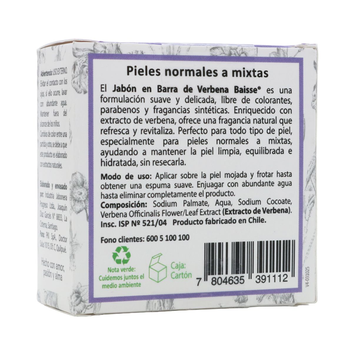 BAISSE - Jabón en barra de Verbena 100 g - Baisse