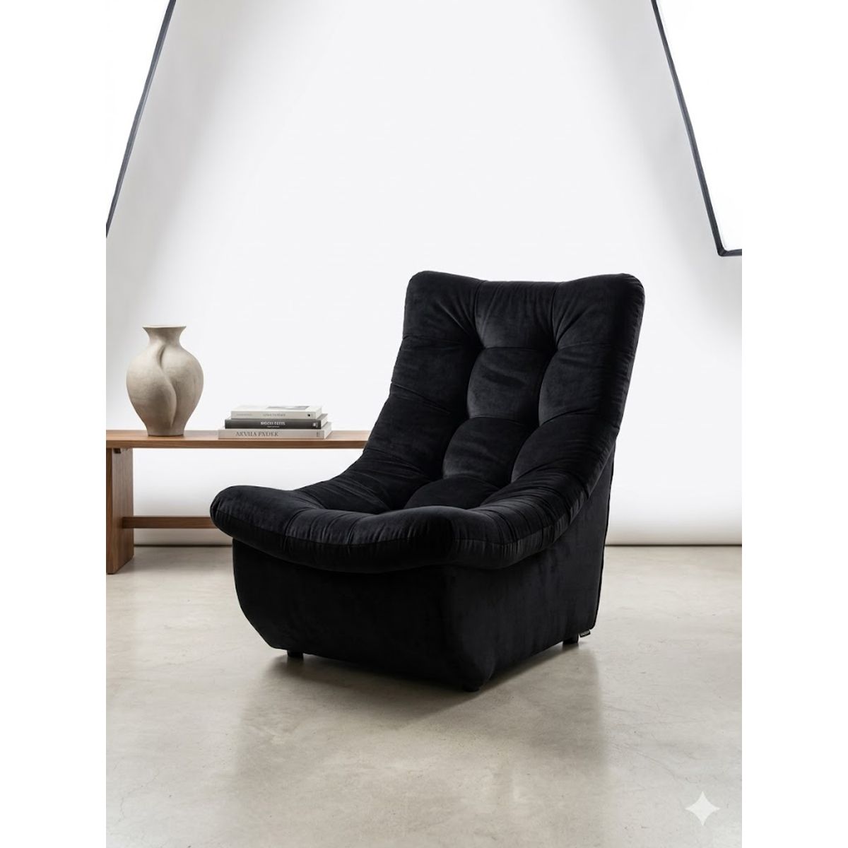GENERICO - Sofa Curvo Descanso negro felpa