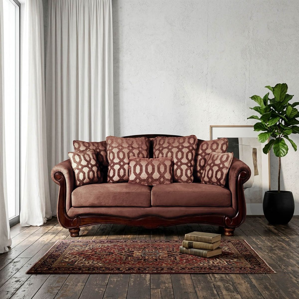 LATAM HOME - Sofa Catania 2 Cuerpos Clásico Tela Velvet