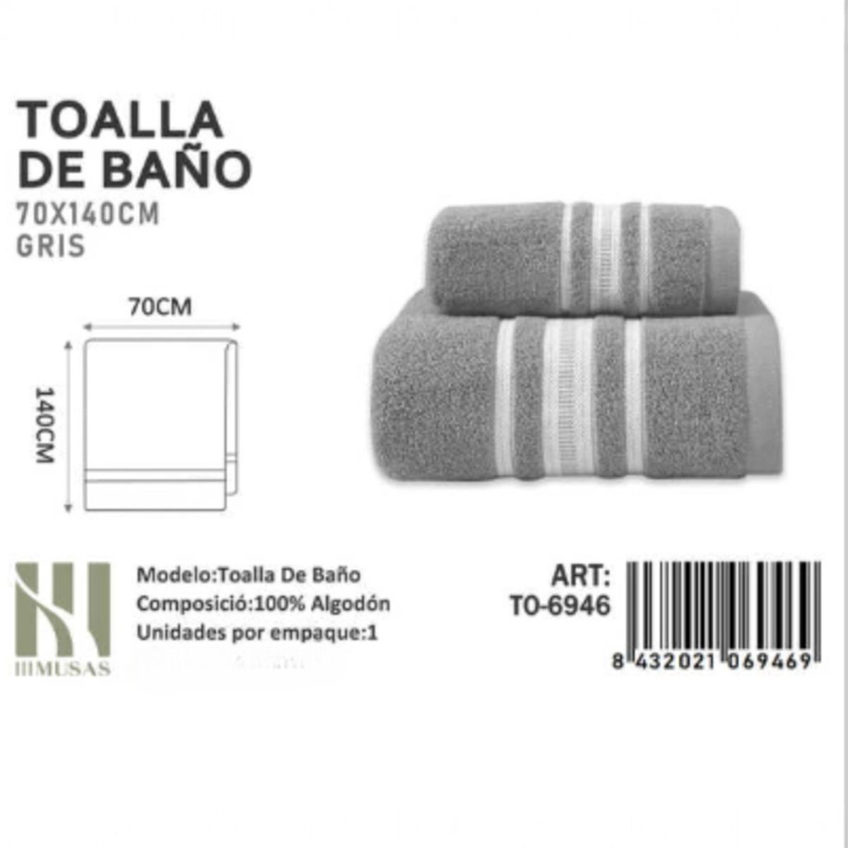 GENERICO - Toalla 100% Algodón Con Detalles Bordados 70X140 6946