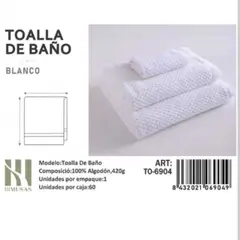 GENERICO - Toallas 100% Algodon Con Detalles Bordados 70X140