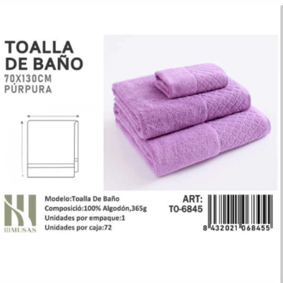 GENERICO - Toallas 100% Algodon Con Detalles Bordados 70X140