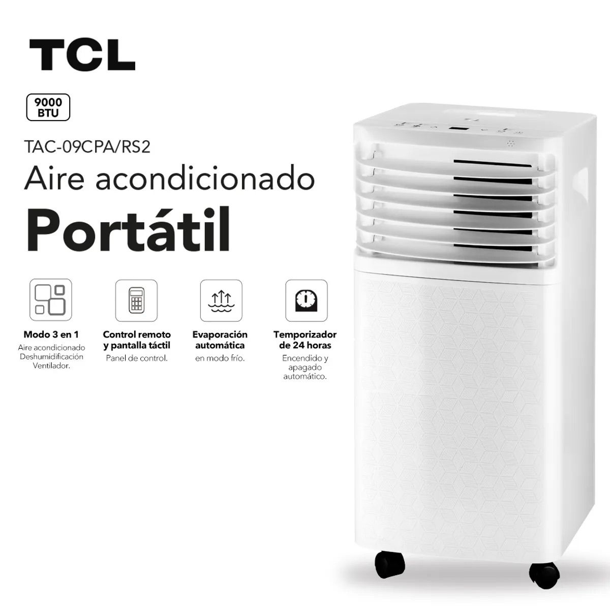TCL - Aire Acondicionado TCL TAC-09CPA-RS2 9000 BTU Portátil