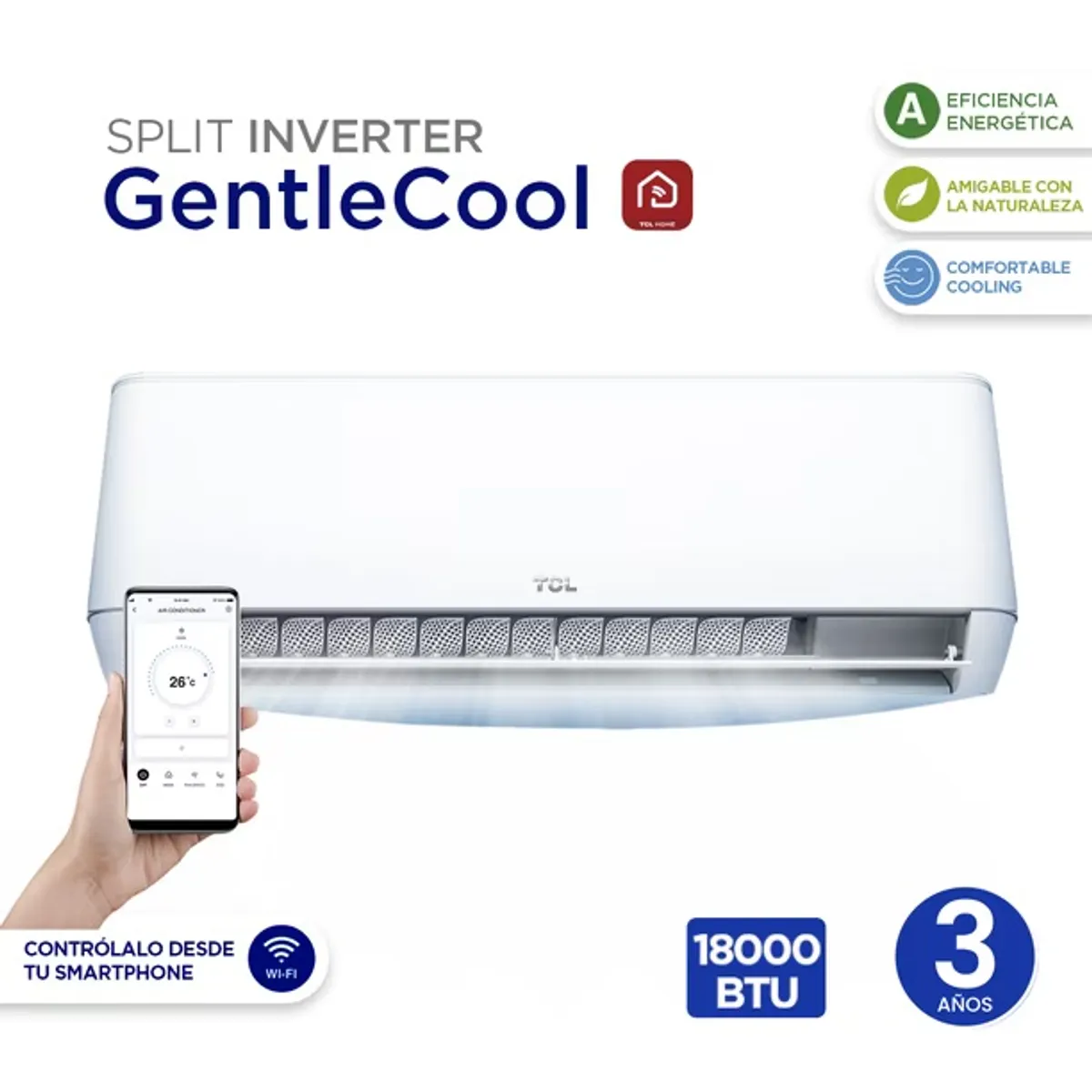 TCL - Aire Acondicionado TCL 18000 BTU Inverter Frío Calor Split