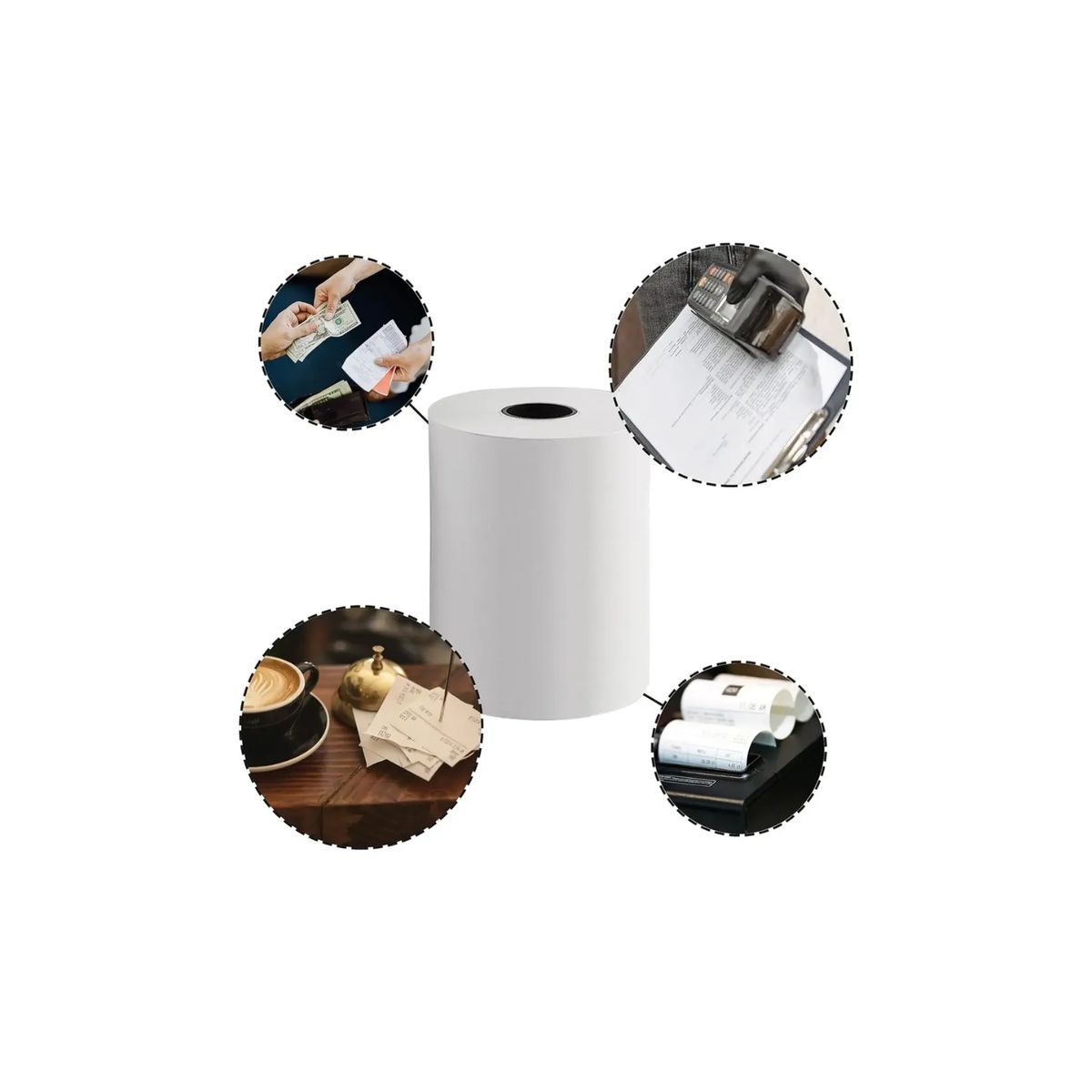 GENERICO - Rollos Papel Térmico De 80mmx80mt Boleta Color Blanco 80mts