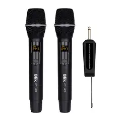 BLIK - Kit Duo Microfonos Inalambricos UHF Karaoke 40Hz-14kHz