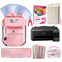 CINCH - Kit Mega Encuadernadora Pink + Impresora Epson + Laminadora y Crop-A-Dile + Mini Guillotina