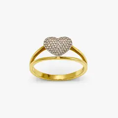 JB JOYAS BARON - Anillo Oro Amarillo 18kt Corazón Blanco