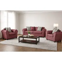 BLACK FACTORY - Juego de Living 2 1 1 Aconcagua Tela Burdeo