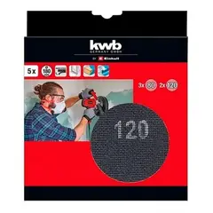 KWB - Set 5 Lijas Abrasivas 180mm Para Lijadora Te-dw 180