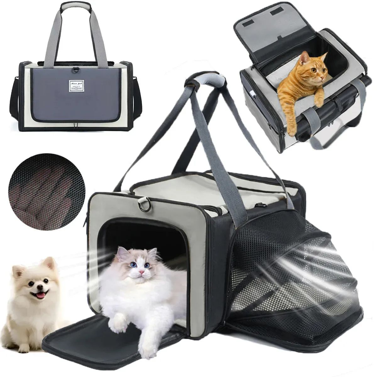 EVERSO - Bolso Transportador Gato Avion Mochila Mascotas Bolsos Gatos