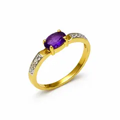 JB JOYAS BARON - Anillo Oro Amarillo 18kt Luz Amatista