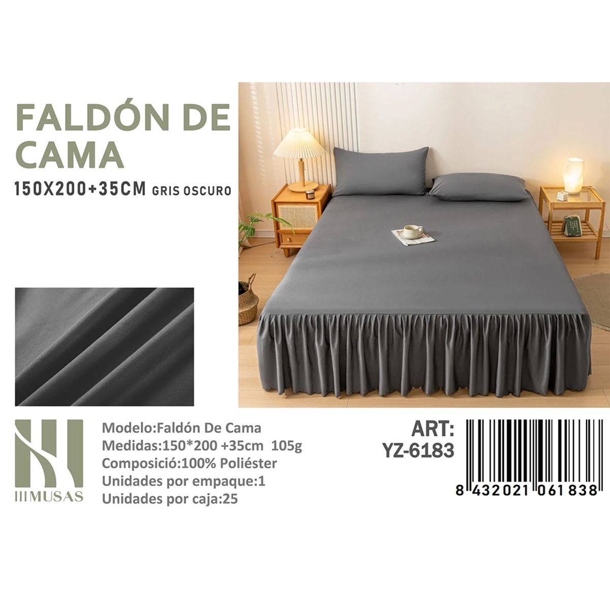 GENERICO - Faldon para cama 2 plazas