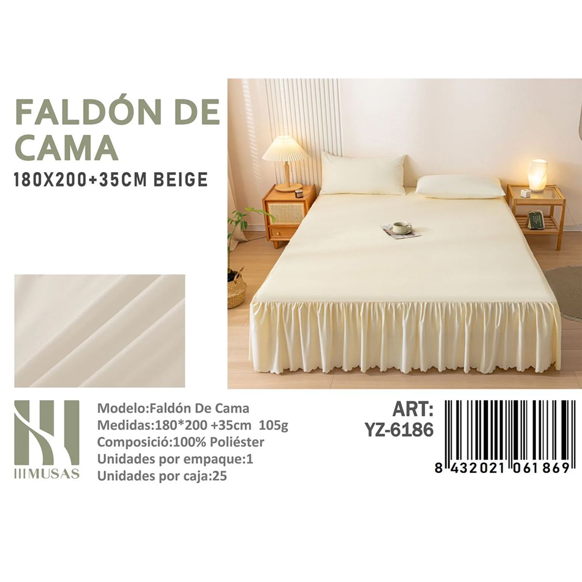 GENERICO - Faldon para cama Tamano King