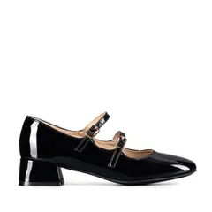 WEIDE - Zapatos Mary Jane Charol Burdeo Taco Mujer YL66