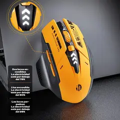 GENERICO - Mouse Gamer Inalámbrico Bluetooth Inphic A009 Naranja 1600dpi USB Ergonomico